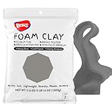 BOHS Grau Modellierschaum-Ton (500 g) – matschig, weich, lufttrocknend – für Blumenspiegel, Cosplay, künstlic ...