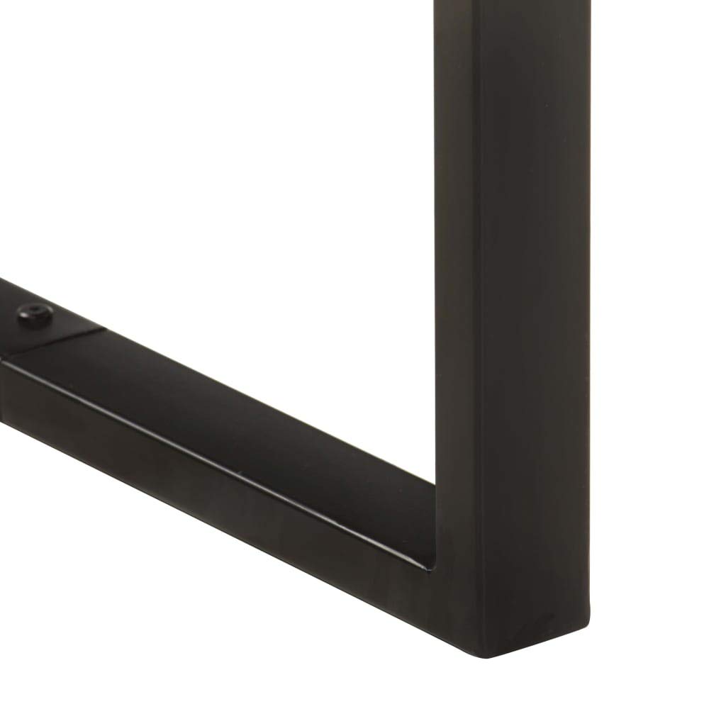 IKAYAA Mesa de Comedor Industrial Madera Maciza de Acacia Mesa Fija de Comedor para Cocina Mesa Rectangular 140 x 70 x 76 cm Negro