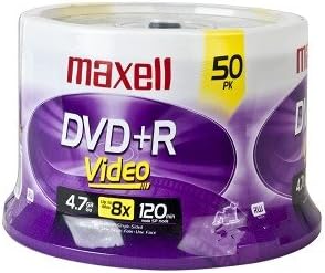 Maxell 8X 4.7GB 120-Minute DVD+R Media 50-Piece Spindle