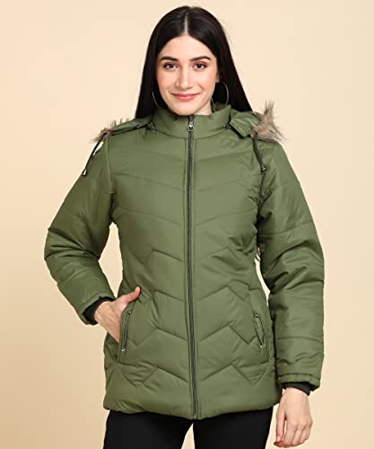 Image of Ellipse Nylon Regular Length Jacket For Girls Solid Color Women's Winter Jacket Stylish Quilted Regular Fit Full Sleeves Jacket
