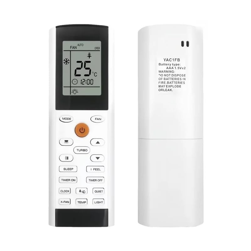 1 Unidad de Control Remoto Aire Acondicionado Compatible con GWH09QB-K6DNC4E YAC1FB9 YAC1FB4 YAC1FB1 YAC1FB5 YAG1FB YAC1FB3 YAC1FB7