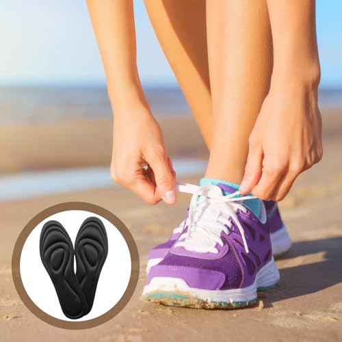 Image of 1 Pair Memory Foam Shoe Insoles - Best Replacement Inserts for Shock Absorption, Arch Support, Cushioning - Soft Comfortable Sports Insoles (2 Pair)