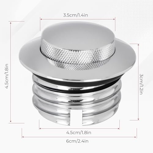 Image of BHB Motorcycle Fuel Tank Pop-up Fuel Gas Oil Tank Cap Compatible With Harley Davidson Regular Thread 1982-2018 (Silver)