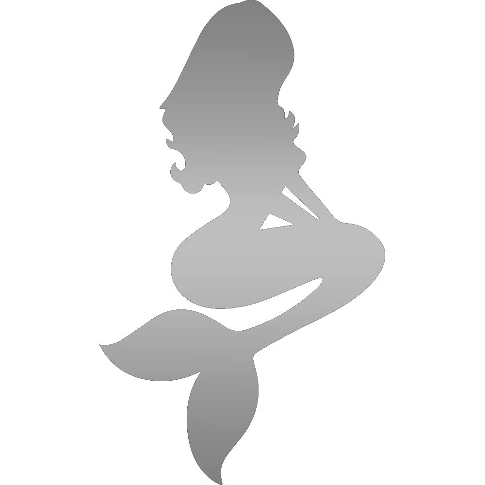 Beautiful Mermaid 1 (Metallic Silver) (Set Of 2) Premium Waterproof Vinyl Decal Stickers For Laptop Phone Accessory Helmet Car Window Bumper Mug Tuber Cup Door Wall Decoration
