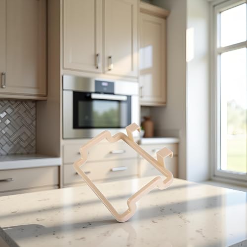 Image of Beige Over The Cabinet Garbage Bag Rack, Hanging Garbage Bags Holder Trash Bag Holder Rack for Kitchen Cabinets Doors and Cupboards, Kitchen Waste Bins, Trash, Recycling and Compost