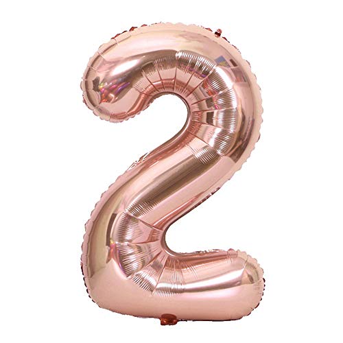 Image of Rose Gold Number 2 Balloon, 40 Inch
