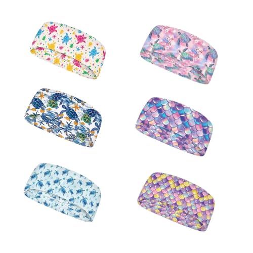 Image of Forchrinse Sport Headband for Men Women 6 Pack Workout Sweatband Moisture Wicking Headband Travel Hair Wrap
