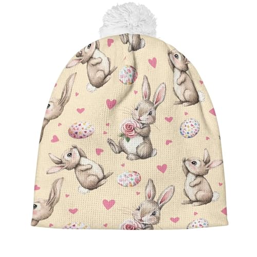 Children's Woolen Hat with White Ball Kids Warm Knit Beanie Fur Pom Hat Toddler Beanies Knit Winter for Boys Girls3