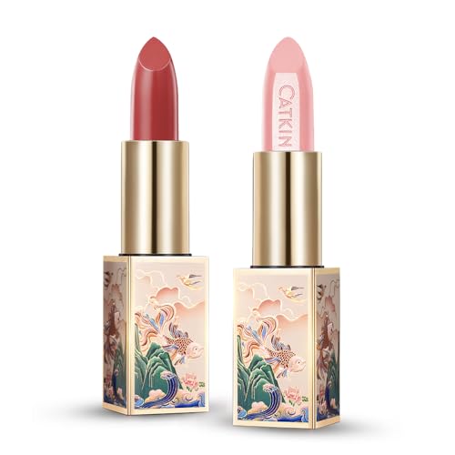CATKIN Lip Balm Color Tinted Changing Lipstick Ultra Hydrating Lip Moistrurizer Chapstick with Vitamin E Nourishing For Cracked & Dry Lips 0.12 oz 2pcs (06+16) 2pcs（06+16）