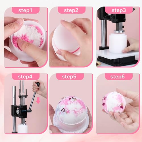 Bath Bomb Press Machine-Heavy Duty Bath Bomb Machine with Mold Kit Adjustable Height DIY Soap Press
