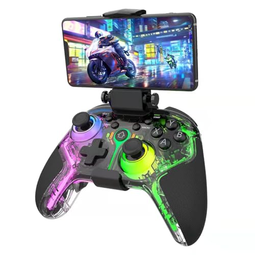 Image of Wireless RGB Gaming Controller Ergonomic Design Joysticks For Android /IOS /Tablet /PC /Switch /PS3 /PS4 | Gamepad Control For Pubg Etc. | Programmable Buttons, Dual motor force, Haptic Feedback