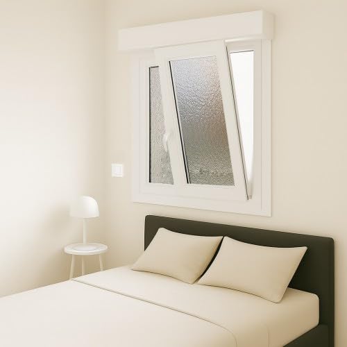 Fenêtre PVC blanc 2 vantaux vitrage brouillé avec volet roulant électrique dimensions tableau H 75 x L 100 cm oscillo battant pour pose en neuf - GEFRADIS - fabrication française