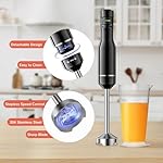 G.a HOMEFAVOR Handheld Corded Hand Blenders Set: 1000W Trigger Variable Speed 5 in 1 Stick Blenders with Stainless Steel Blade, Mixing Beaker, Whisk, Milk Frother for Soup, Baby Food, Smoothies - Image 2