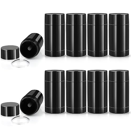 10 Pieces 30ml/1oz Black Deodorant Containers Plastic Bottom Filling Stick Deodorant Bottle Refillable Lip Balm Tube for Lipstick Crayon Chapstick DIY Cosmetic