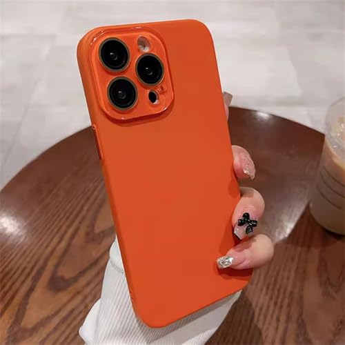 Coque iPhone 14 orange mate pour protéger l'objectif des rayures