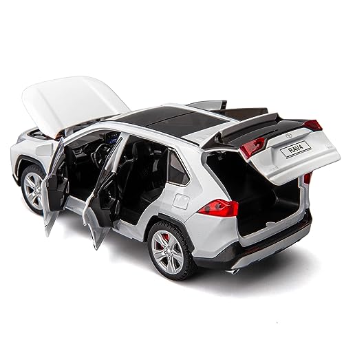 Modelo de coche RAV4 a escala 1:24 color blanco miniatura 4