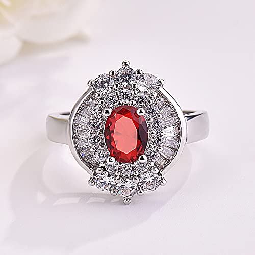 Inlaid Ruby Trapezoid Zircon Ring Simulation Zircon Engagement Ring (9)