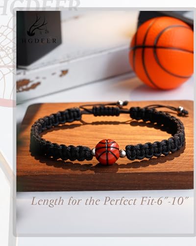 HGDEER Baseball Basketball Bracelet, Adjustable Braided, Baseball Basketball Gifts for 7-18 Year Old Teens, Teams, Son, Grandson Brother Ideas4