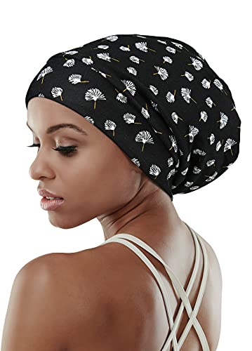 Image of Satin Lined Sleep Slouchy Cap Curly Girl Slap Headwear Gifts For Frizzy Hair Women