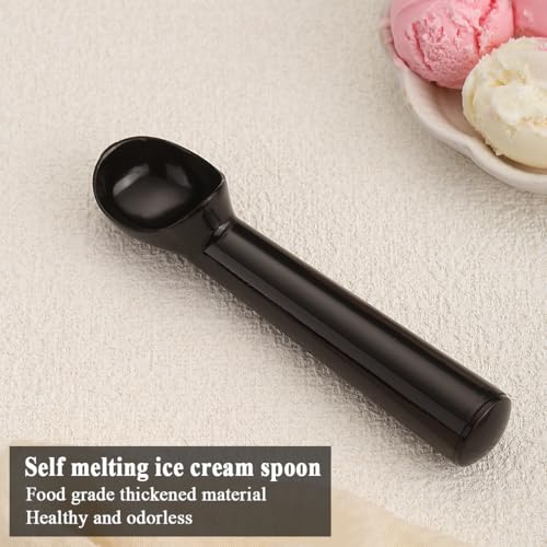 Ice Cream Scoop with Confortable Handle and Easy to Release, Professional Metal Ice Cream Spoon, Ice Cream Scooper Dishwasher Safe(Black) - Image 4