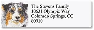 Australian Shepherd Pet Portrait Small Return Address Label - Set of 240 2" x 5/8" Self-Adhesive, Flat-Sheet labels