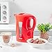 GEEPAS 1.7L Electric Kettle & 4 Slice Bread Toaster Kitchen Combo Set | 2200W Cordless Jug Kettle Auto Shut-Off | 1400W Toastie Machine 6 Browning Level Removable Crumb Tray | 2 Year Warranty, Red