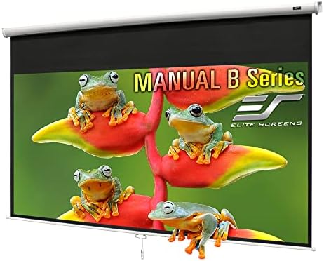 Elite Screens Manual B, 100-INCH Manual Pull Down Projector Screen Diagonal 16:9 Diag 4K 8K 3D Ultra HDR HD Ready Home Theater Movie Office Presentation, M100H