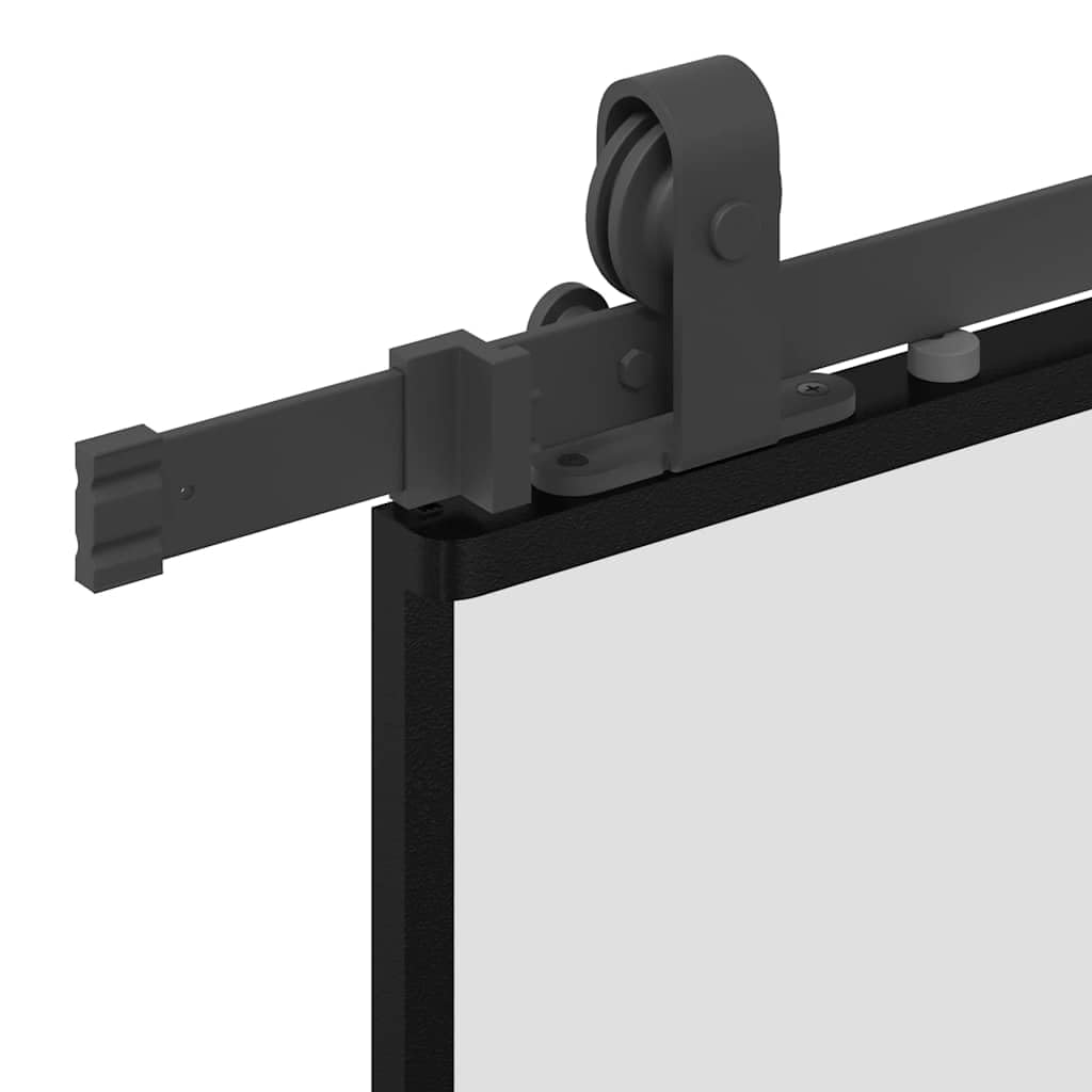 vidaXL Puerta corredera con set herrajes negro 90x205 cm vidrio ESG