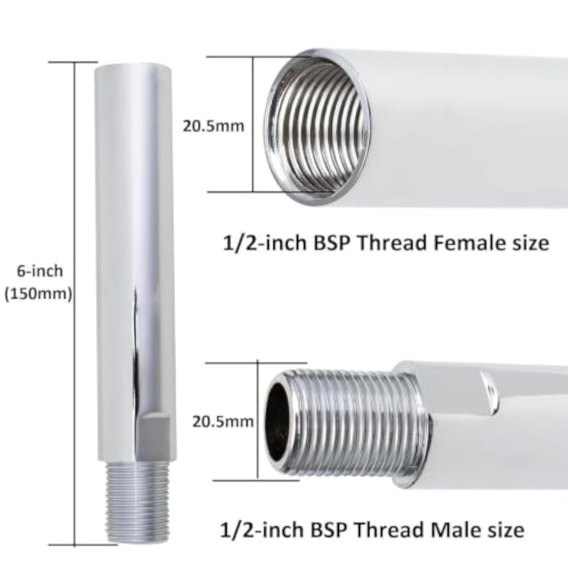 ESEKSAFAR Stainless Steel Extension Nipple
