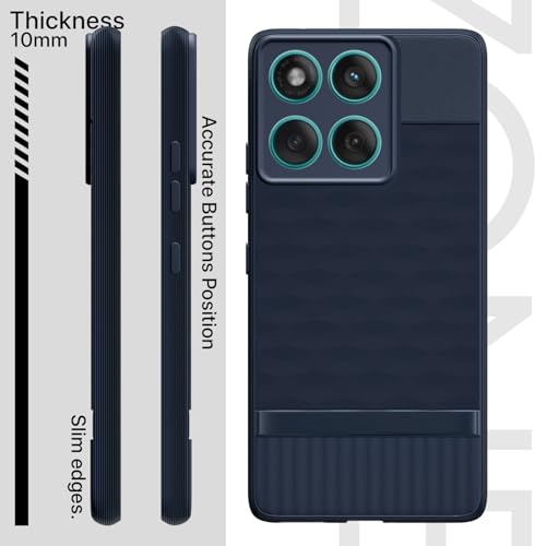 Image of Pikkme Back Cover for Motorola Moto Edge 60 5G / Motorola Moto Edge 60 Fusion 5G Camera Protection 3D Hexa Cube Design Silicone Protective Bumper Case (Blue) | Camera Protection