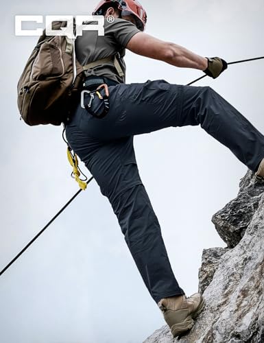 Image of CQR Men's Convertible Cargo Tactical Pants, Water Resistant Outdoor Hiking Pants, Zip Off Lightweight Stretch Work Pants