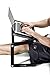 Executive Office Solutions Portable Adjustable Aluminum Laptop Desk/Stand/Table Vented Notebook-MacBook–Ergonomic Extra Wide Tray TV Bed Lap Tray Stand Up/Sitting-Black (T2B)