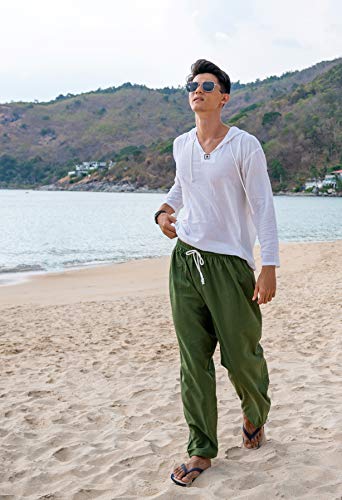 Candyhusky Men Casual Lounge Jogging Workout Yoga Pants Elastic Waist Drawstring Xl/Xxl, Green #TOP3