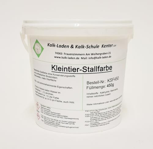 Kleintier-Stallfarbe. Naturweiß/matt. 450g für ca. 10m2.