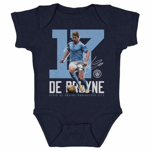 500 LEVEL Kevin De Bruyne Manchester City One-Piece Infant Bodysuit - Kevin De Bruyne Manchester City Bold Number WHT (Navy, 12M)