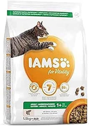 IAMS - IAMS Nourriture sèche pour chat au saumon - Nourriture sèche pour chats âgés de 1 à 6 ans - 1,5 kg