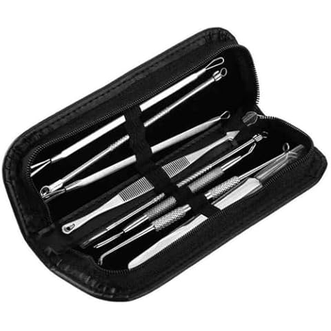 Acne Needle Blackhead Remover Pimple Blemish Comedone Extractor Tweezer Tool Kit Cover