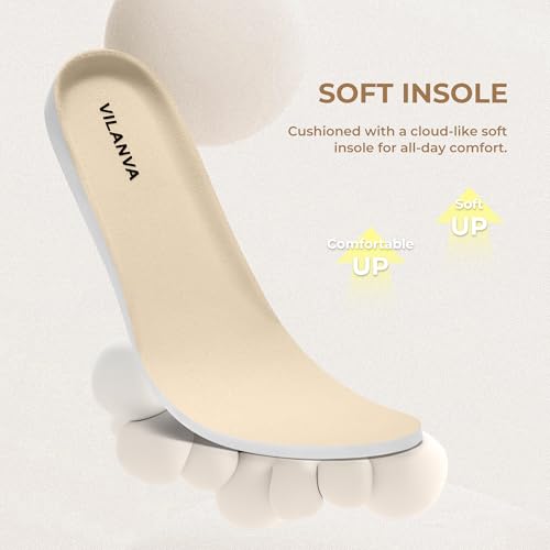 vilanva womens walking shoes fold down heel soft cushioned insole lightweight breathable knit upper non slip outsole for 2026 summer travel outfit
