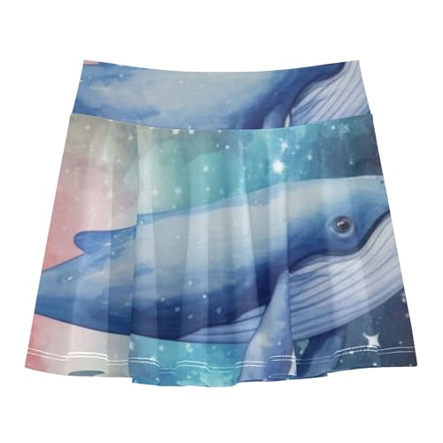 Athletic Shorts for Girls Skorts Tennis Skirts Toddler Dance Golf School Skirt Galaxy Whales Rainbow 3t