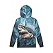 Xhuibop Boys Shark Hoodies Size 6-7 Navy Blue Soft Hoodie Trendy Hooded Sweatshirts Casual Comfort Tops for Boy Long Sleeve Activewear Top for Wearing in All Seasons
