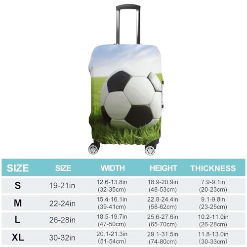 Luggage Covers Anti-Scratch Suitcase Cover Soccer Ball On Grassy Washable Elastic Suitcase Protector Travel Luggage Protector Covers Carry On Luggages Cover XL (30-32 inches)2