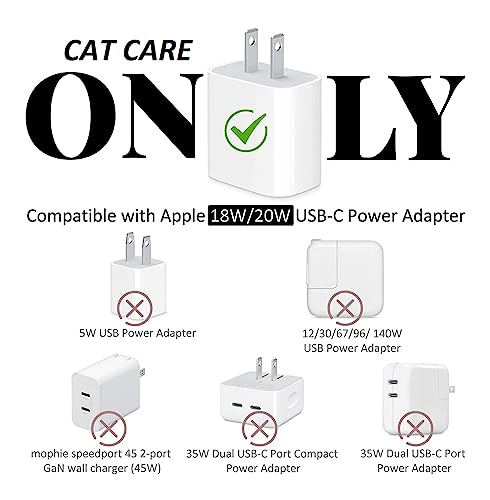 Image of Compatible with iPhone Cute Cat Charger Case Cover | Cartoon Character Silicone Charger Case Cover for 18-20W 360 Degree Full Protection Cover (Cat 1 Purple)