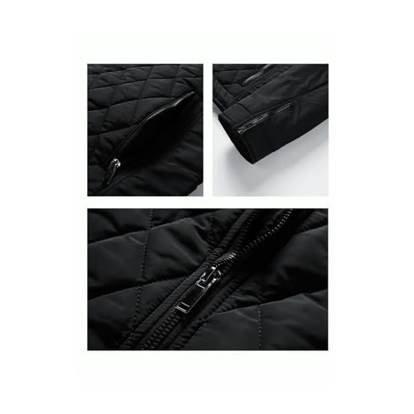 Autumn/Winter Men's Cotton Lightweight Casual Diamond Stand-up Collar Coat Fashion for Men - Image 5