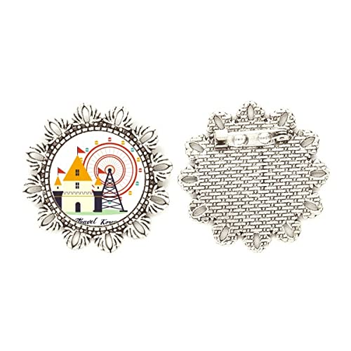 Broche de plata de flores de Corea del Sur medium para fijar pañuelos sin dañar la ropa