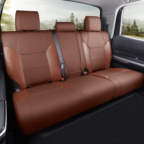 Meekoomay DOES NOT APPLY Tundra Seat Cover Customized Fit 2014-2021 Crewmax Pickup Truck 14Pcs Nappa Leather Seat Cushion Protector Full Set  thumb #2