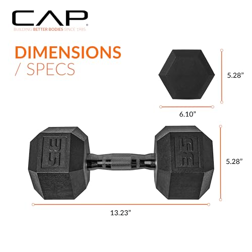 CAP Barbell 35 LB Coated Hex Dumbbell Weight with Black Handle by CAP Barbell - Image 4