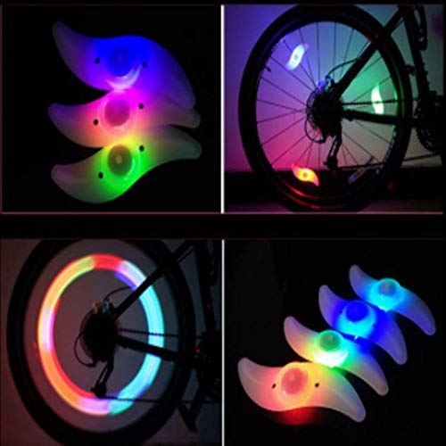 Tezam Bike Spoke Light, Spokelit Bicycle Lights, Bicycle Wheel Lights, Bicycle Flash LED Cycling Bike MTB Wheel Tire Valve Spoke Light, Used for Safety and Warning (2Blue+2Green+2Red+2Colourful)