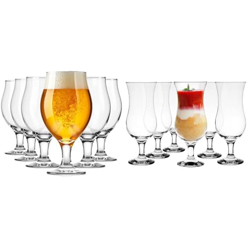 Glasmark KROSNO 1992 Biergläser 6x500ml Bierglas + 6x420ml Cocktailgläser