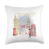 KING CHARLES III& CAMILLA ROYAL CORONATION 2023, LONDON UK Throw Pillow