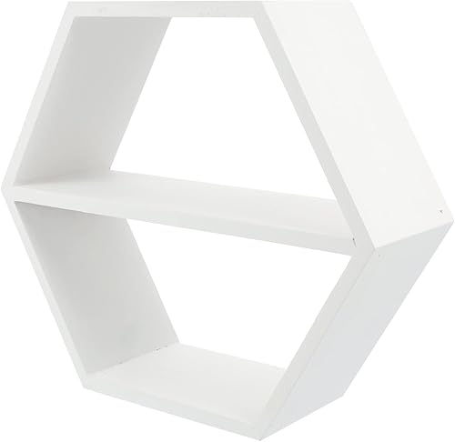LIFKOME Estantes flotantes hexagonales para colgar en la pared, hexagonal, rústico, de madera, para sala de estar, dormitorio, baño, cocina,